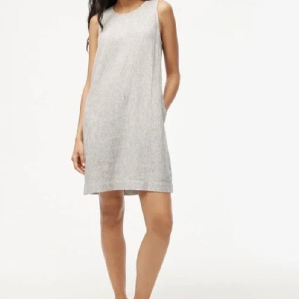 J. Crew Linen Mini Dress Cream Color